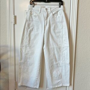 Pilcro Bright White Crop Flare Jeans